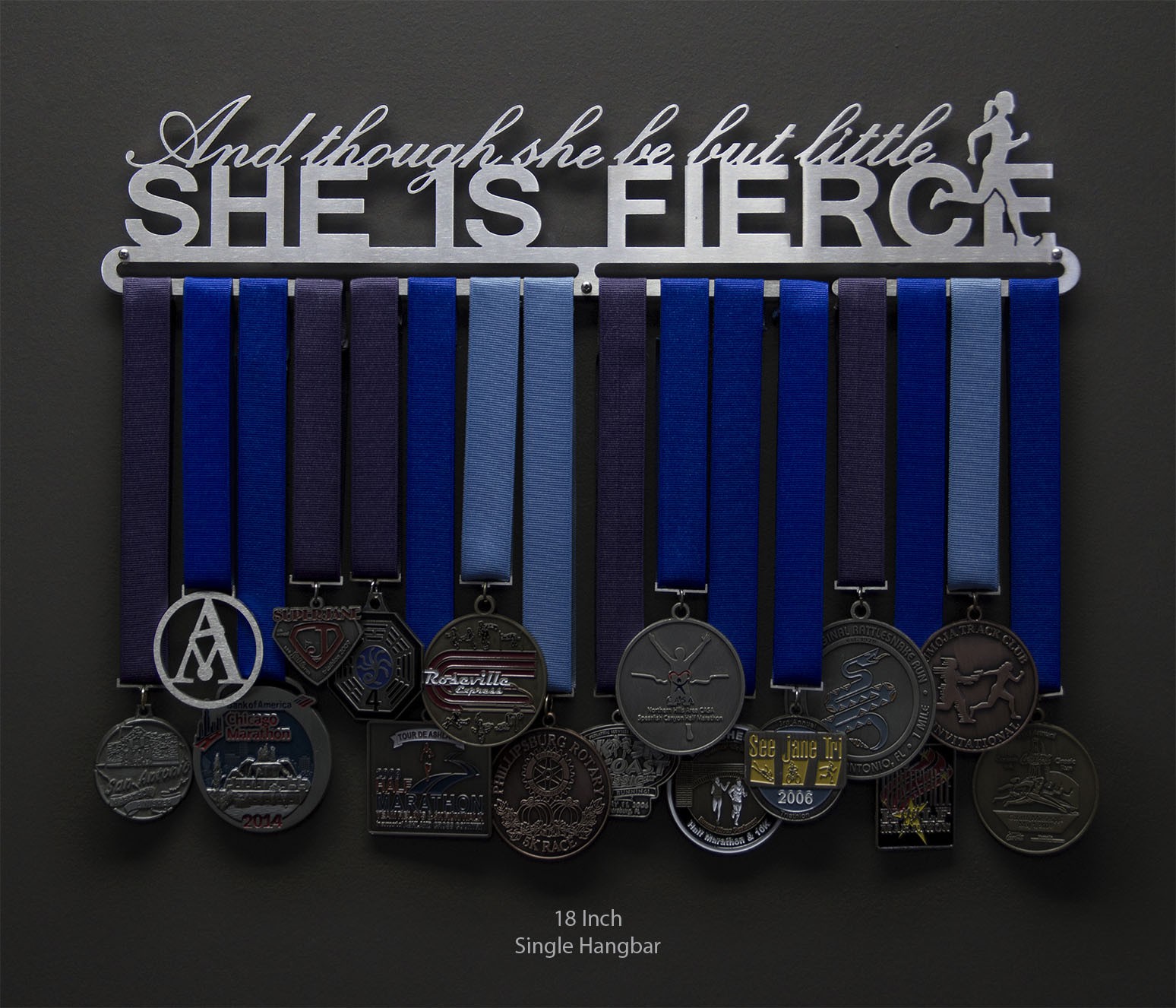 Gone For a Run Hooked on Medal Hanger & Bib Display She is Fierce Colors 