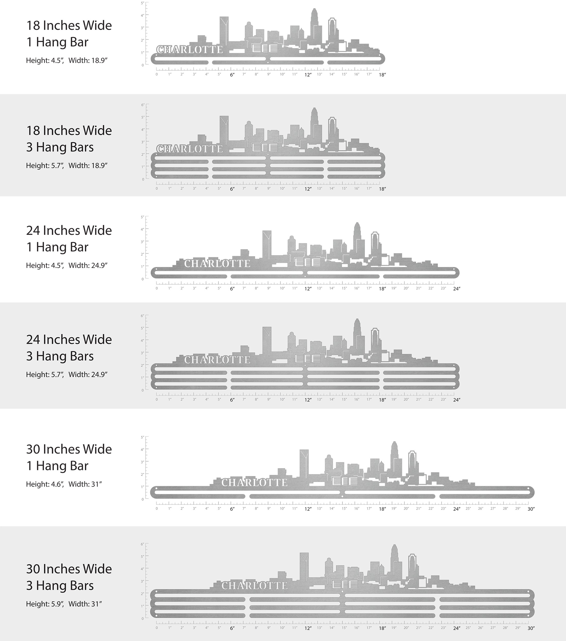 Charlotte Cityscape | Sport & Running Medal Displays | The Original ...