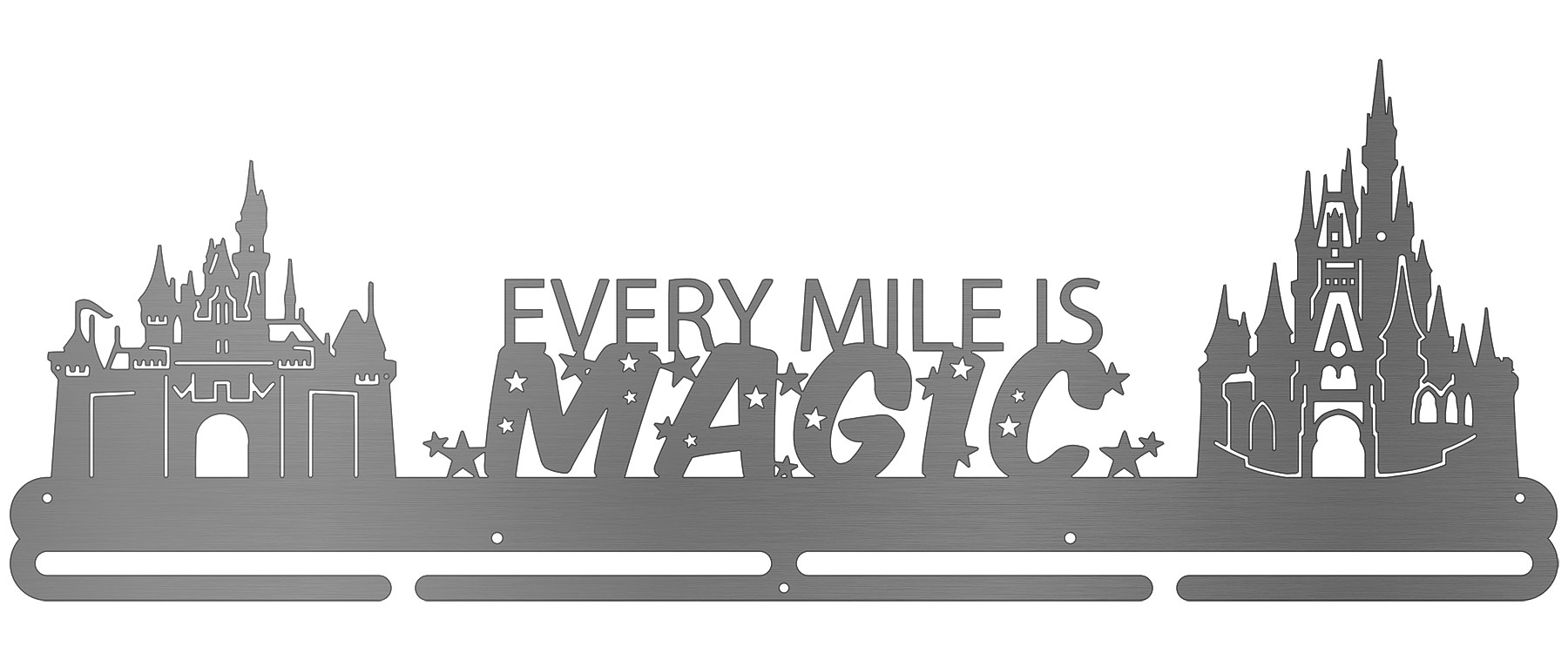 Every Mile Is Magic Bib and Medal Display - detailed castles edition