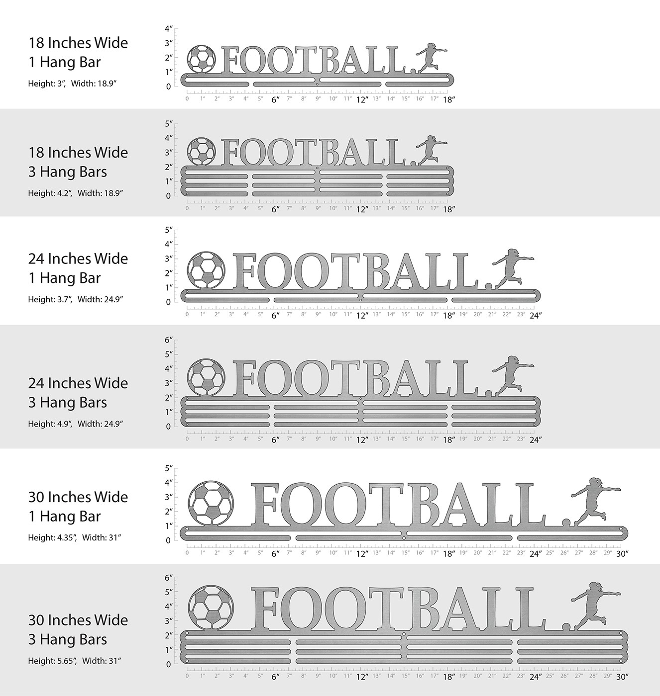 American Football Medal Hanger Display V2