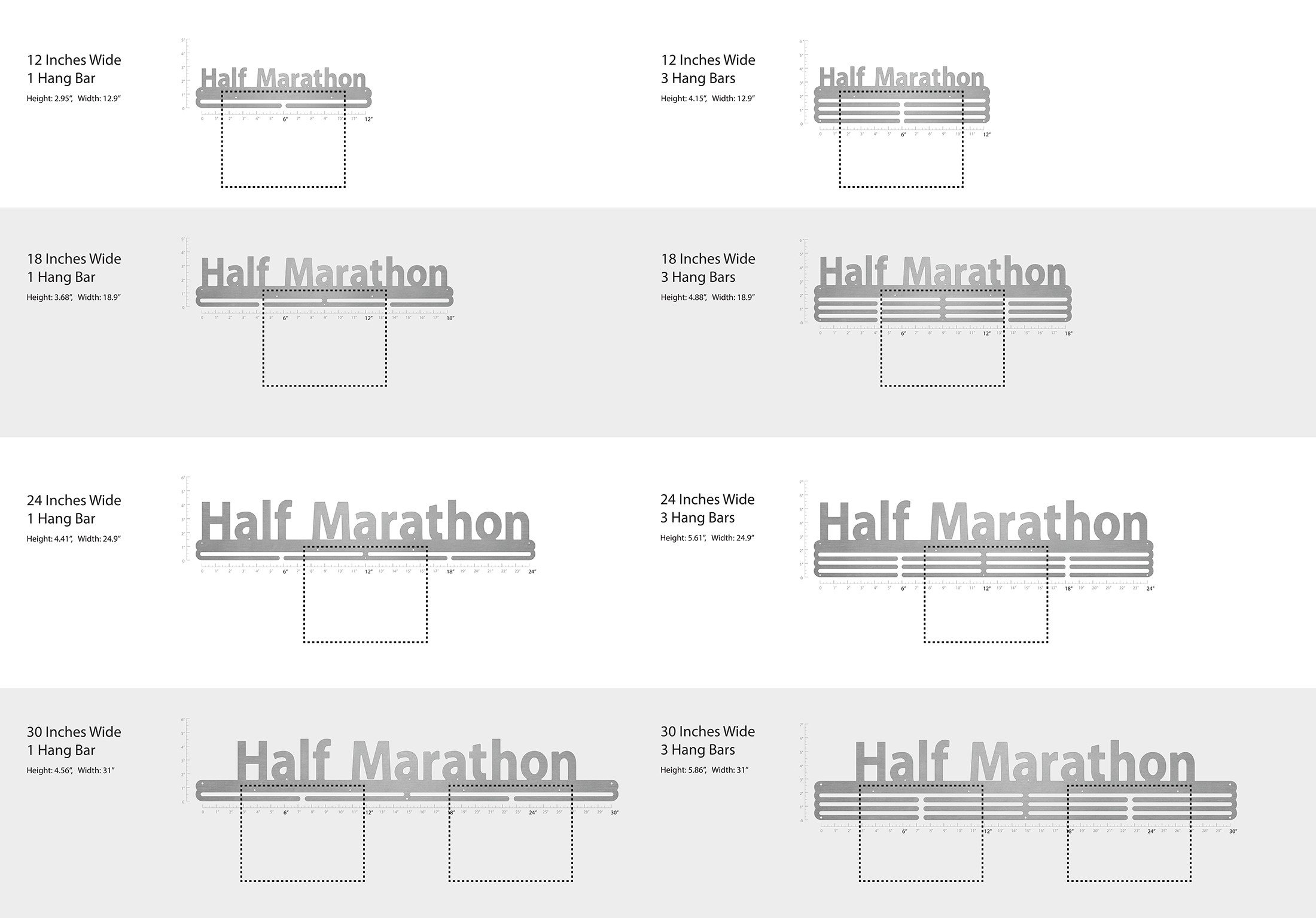 Half Marathon Bib and Medal Display