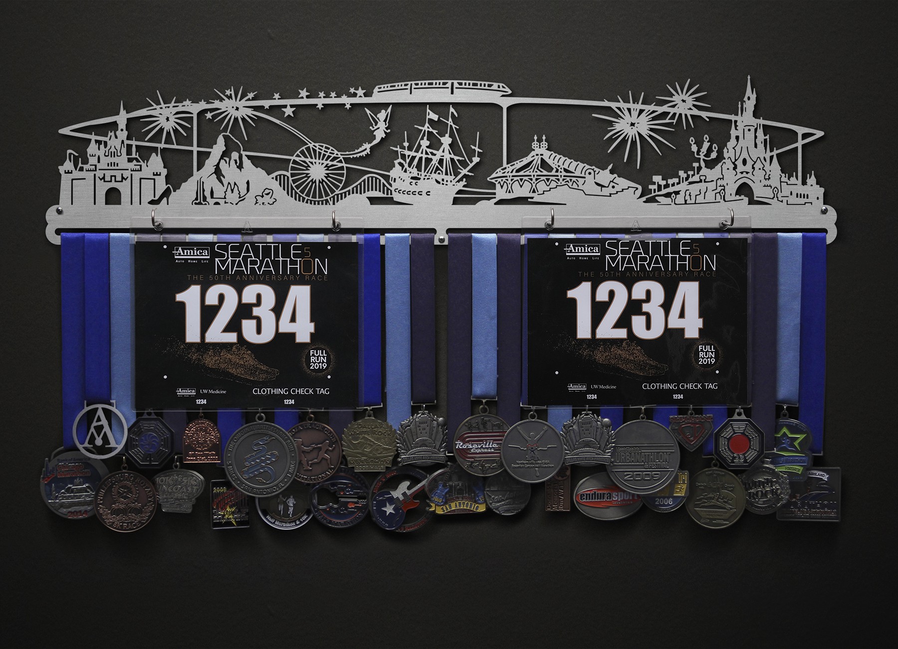 Magic Land Castle to Chateau Bib and Medal Display