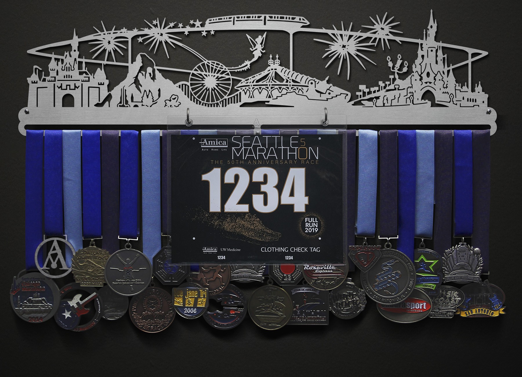 Magic Land Castle to Chateau Bib and Medal Display