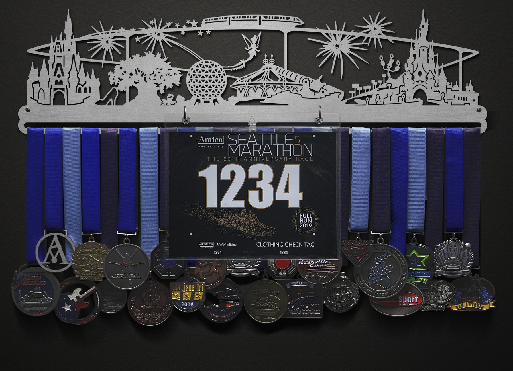 Magic World Castle to Chateau Bib and Medal Display