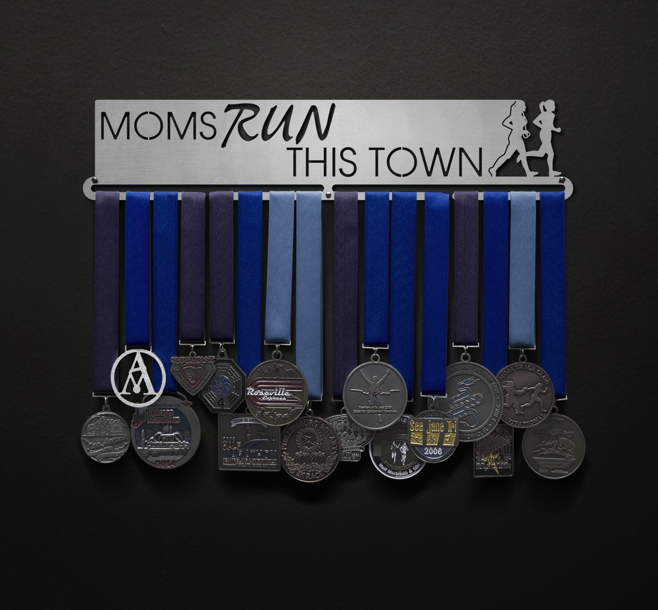 Moms Run This Town - 2 runners - negative letters