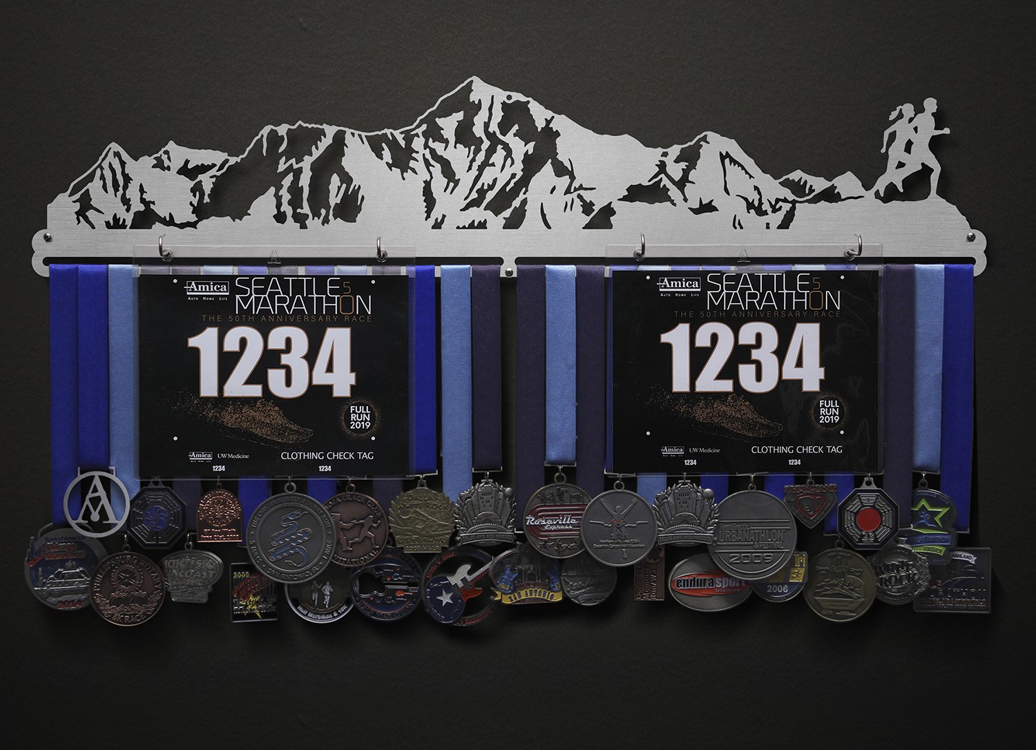 Mountainscape - Couple - Version 2 Bib and Medal Display