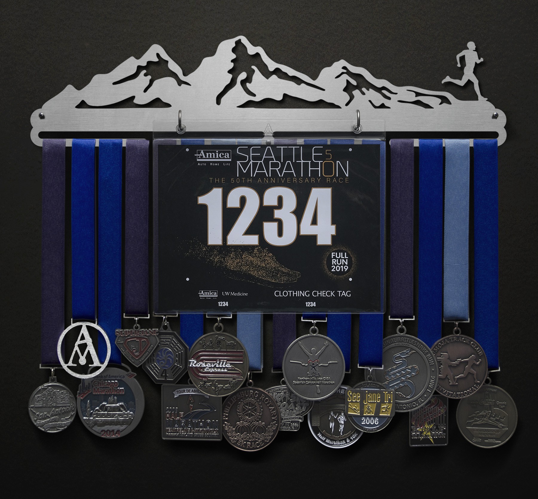 Mountainscape - Male - Original Version Bib and Medal Display