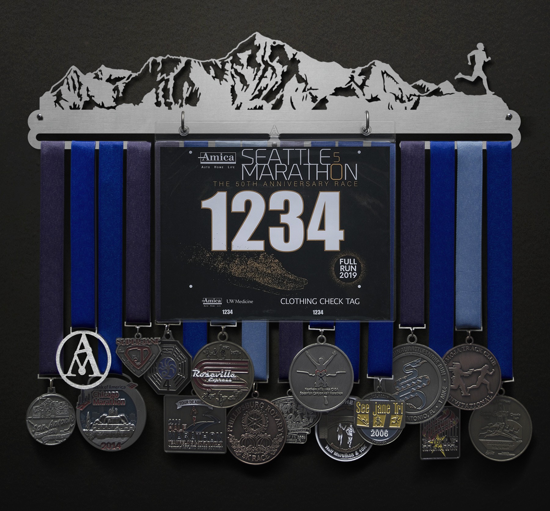 Mountainscape - Male - Version 2 Bib and Medal Display
