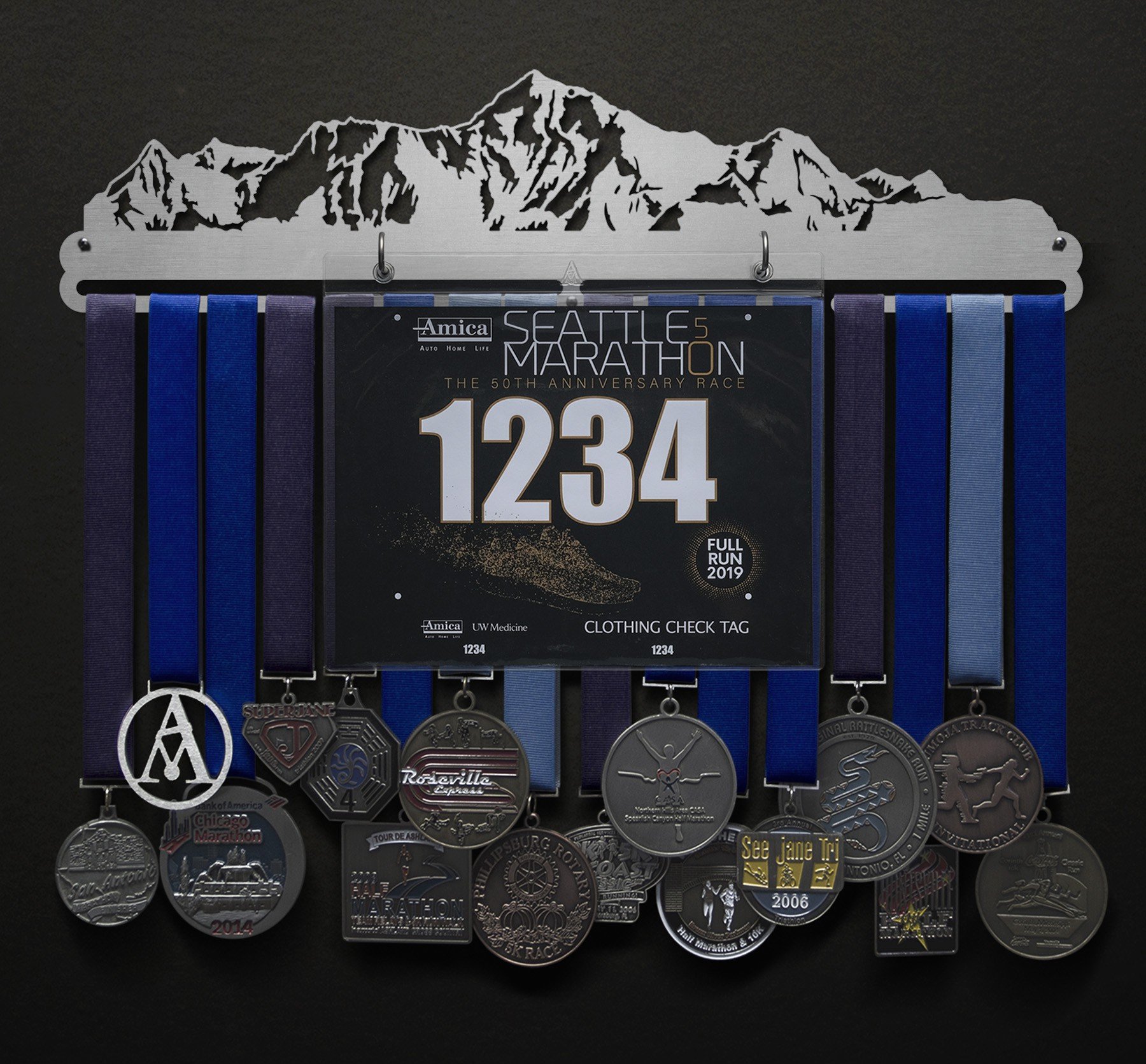 Mountainscape - No Figure - Version 2 Bib and Medal Display