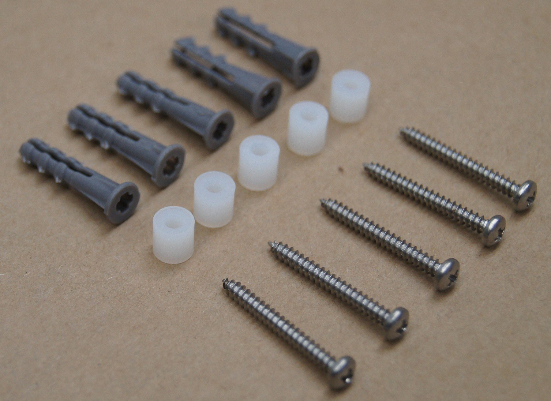 Replacement Fixtures for Acrylic Medal Hanger 2x Spacers Screws & Plugs 