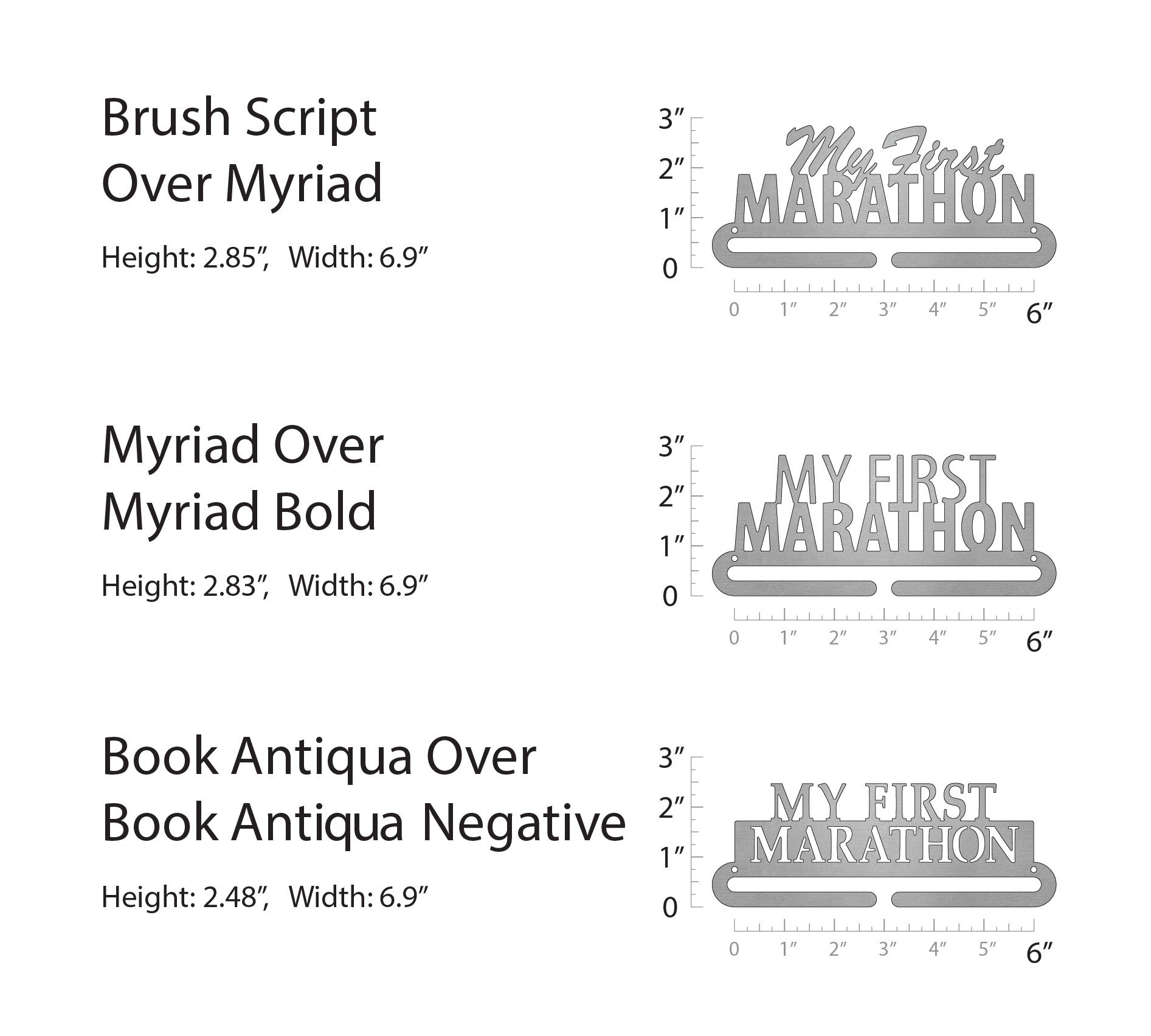 My First Marathon -  Book Antiqua over Book Antiqua Negative