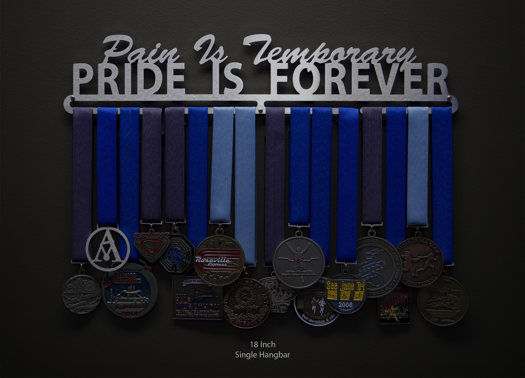 Pain Is Temporary Pride Is Forever Sport Running Medal Displays The Original Stainless Steel Medal Display