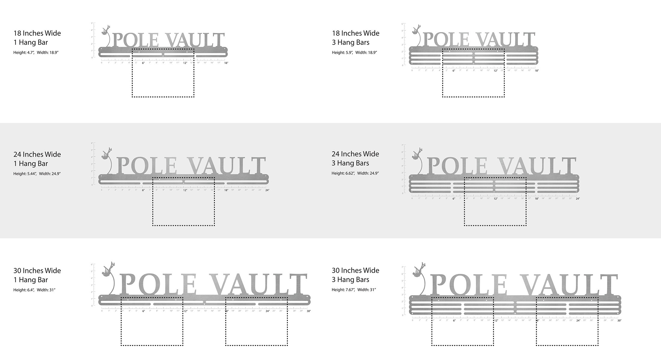 Pole Vault Bib and Medal Display - Male