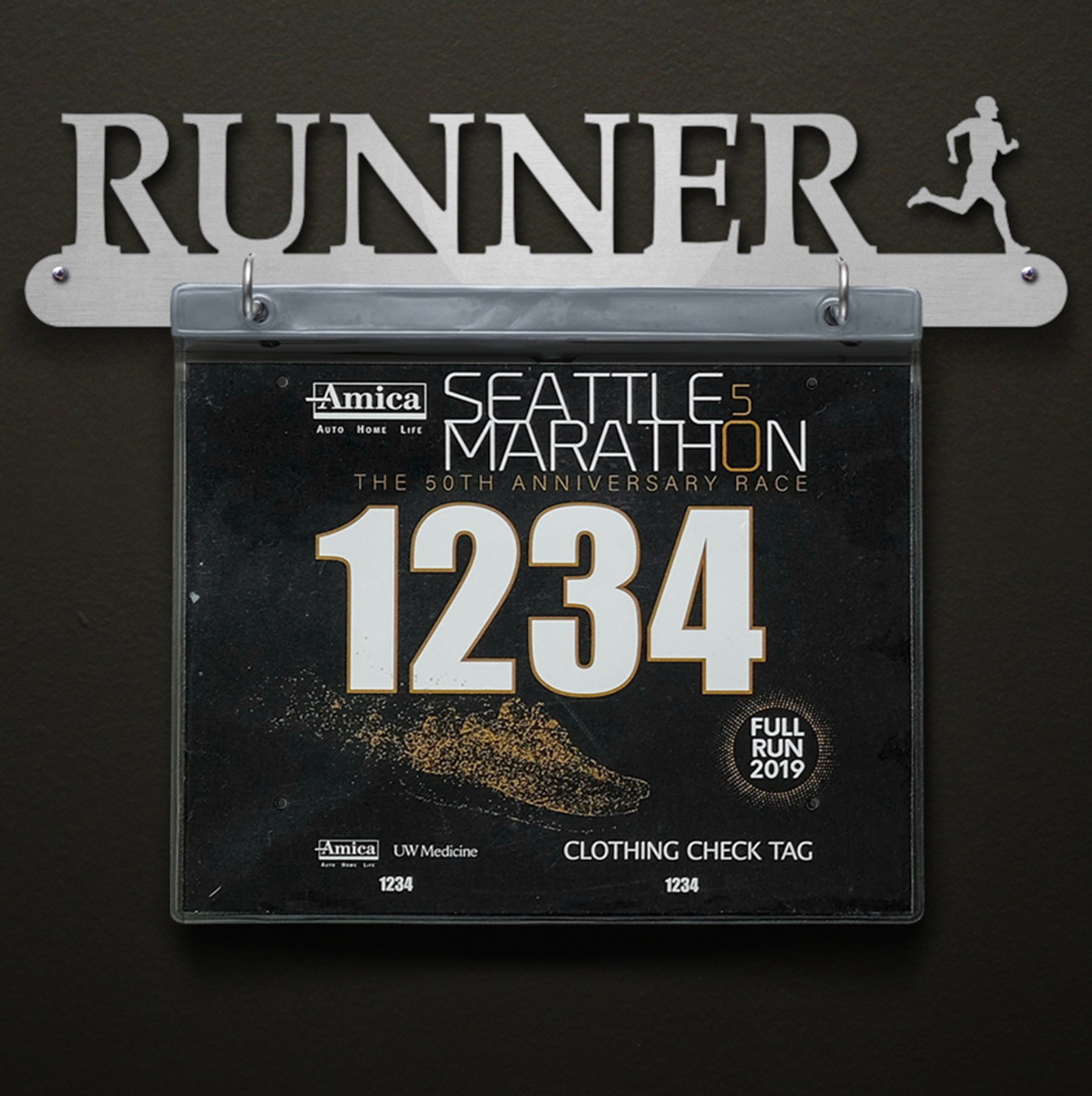Runner Bib Display - Male Sport & Running Medal Displays The Original Stainless Steel Medal Runner Bib Display - Male Sport & Running Medal Displays The Original Stainless Steel Medal