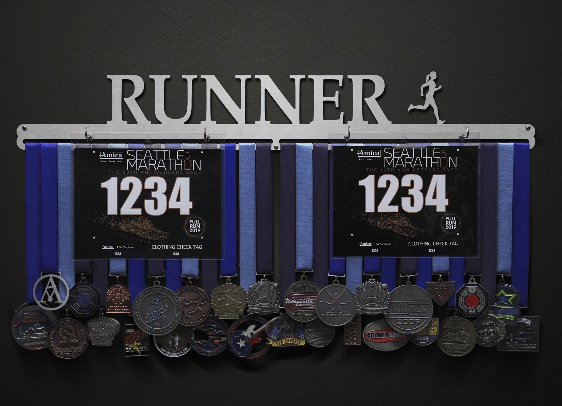 Runner Bib and Medal Display - Female
