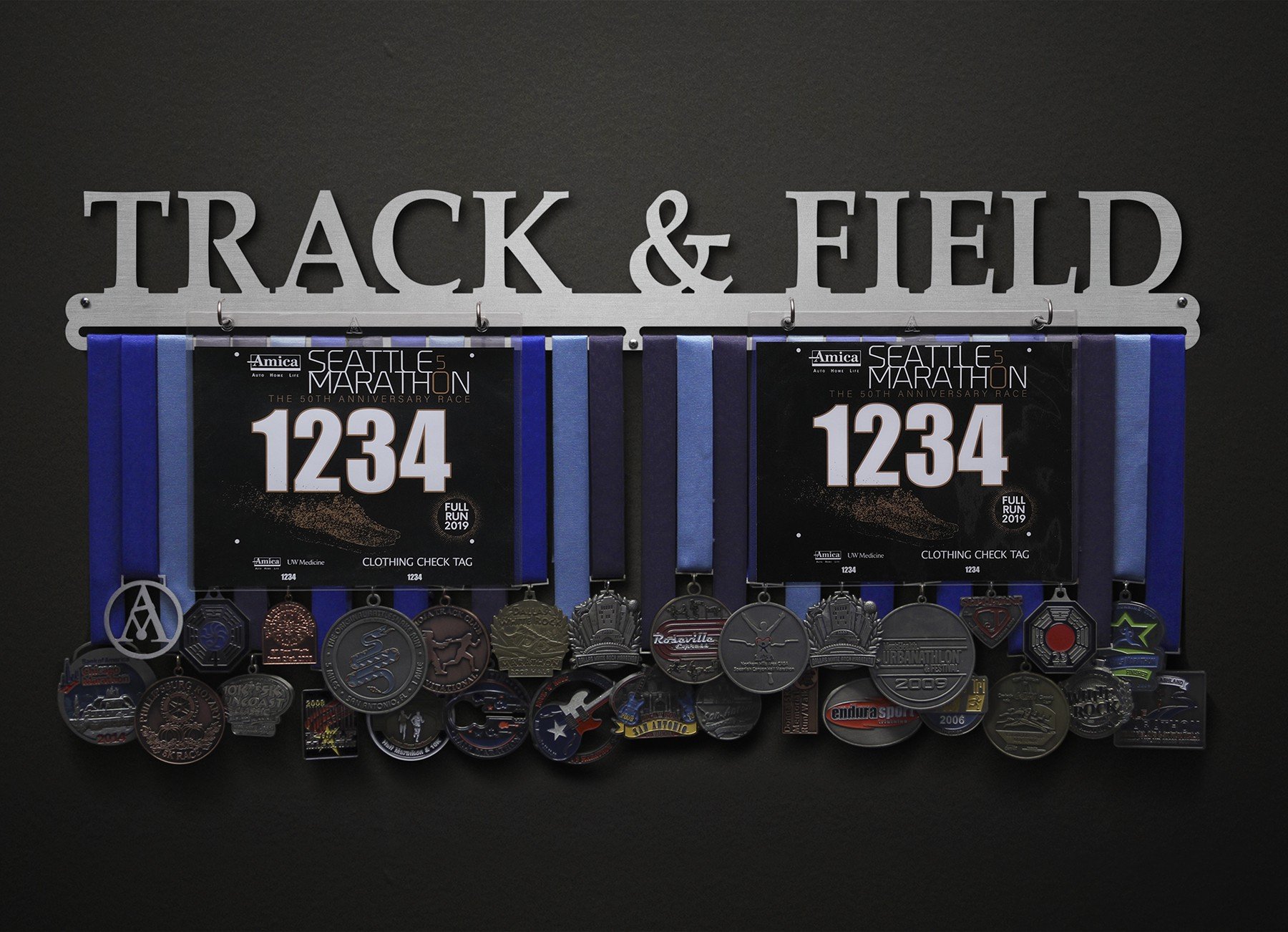 Track & Field Bib and Medal Display
