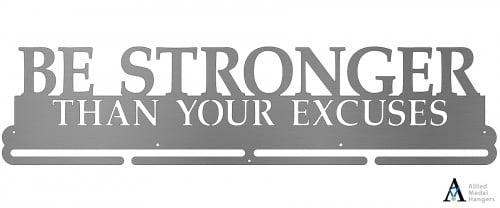 Be Stronger Than Your Excuses Bib and Medal Display