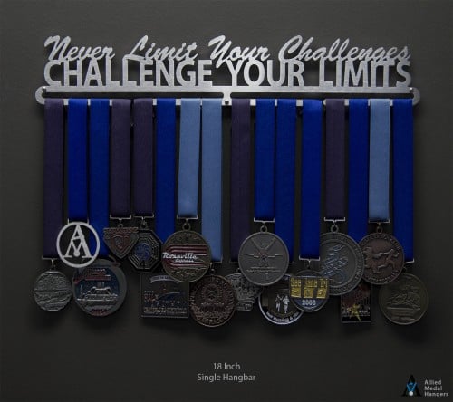 VICTORY HANGERS Challenge Your Limits Medal Hanger Display Motivational Medal Holder 100% Stainless Steel Display Rack for Champions!