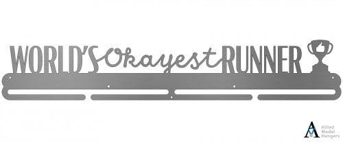 World's Okayest Runner Bib and Medal Display